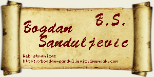 Bogdan Sanduljević vizit kartica